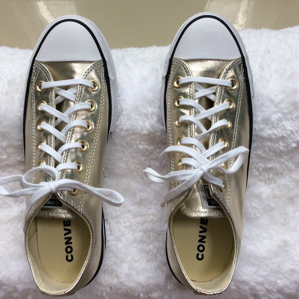 CONVERSE PLATFORMS UNISEX SHIMMER GOLD